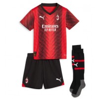 AC Milan Rafael Leao #10 Domáci Detský futbalový dres 2023-24 Krátky Rukáv (+ trenírky)